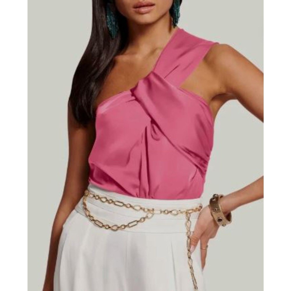 Ramy Brook Women's Jocelyn Twisted Top Wild Pink Sz XS NWT 325