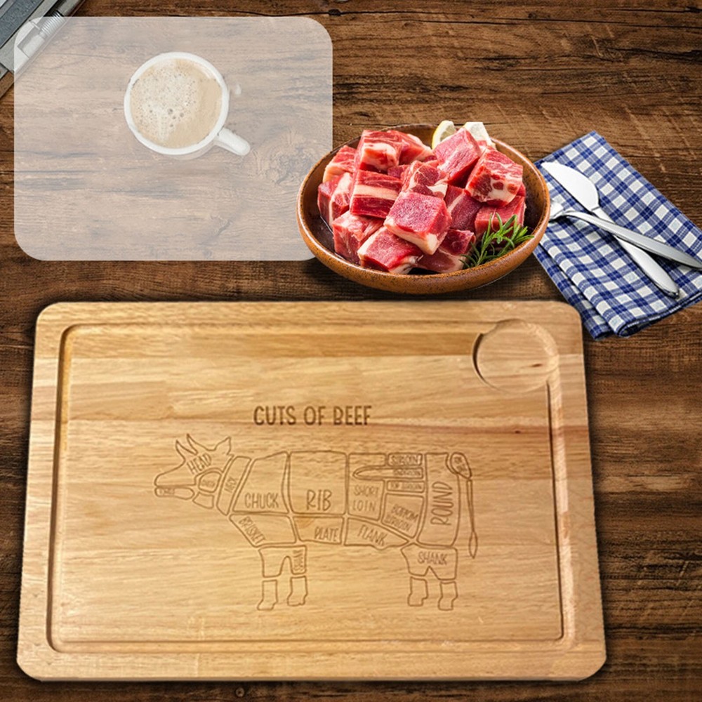 Beef Cow Meat Map Engraved Cutting Board Wedding Housewarming Anniversary