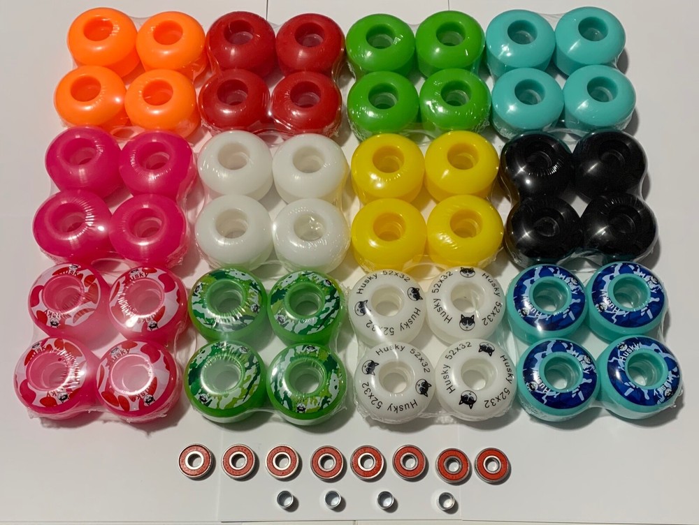 Brand New Blank 52mm Skateboard Wheels 95A & ABEC7 Bearings & spacers US Seller