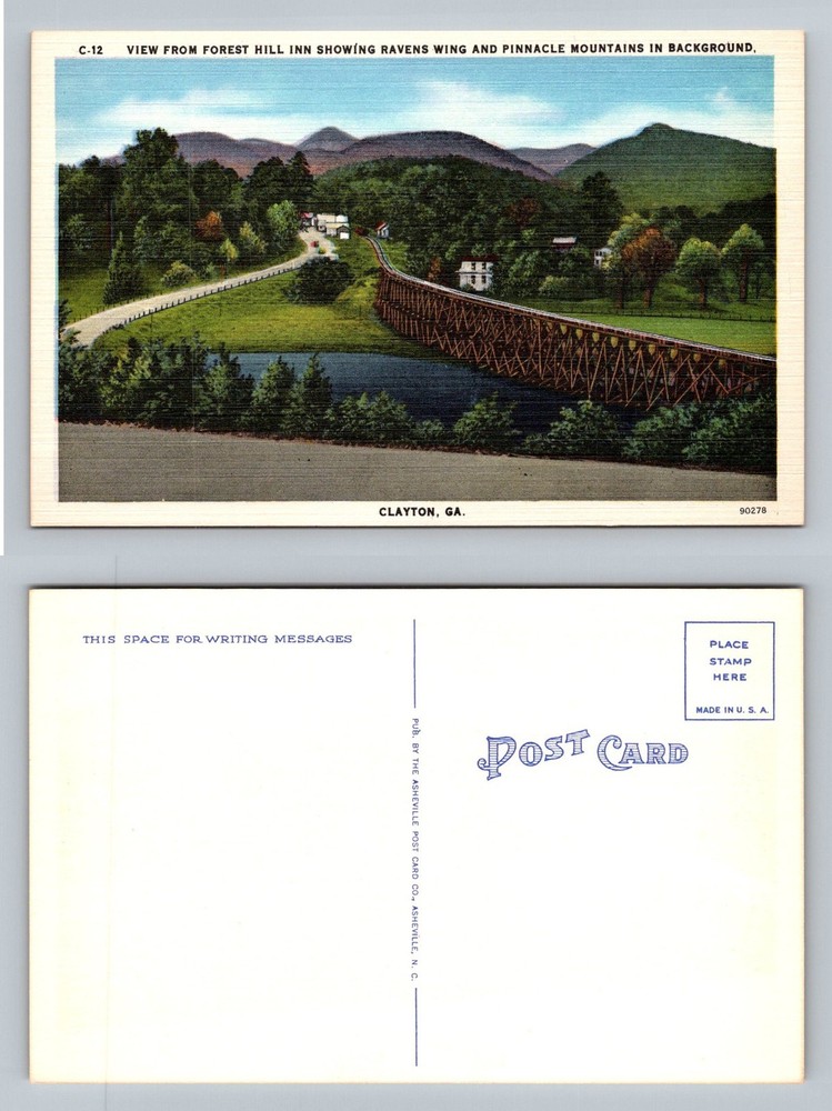 Clayton, GA-Georgia, Forest Hill Inn Pinnacle Mountains Vintage Postcard