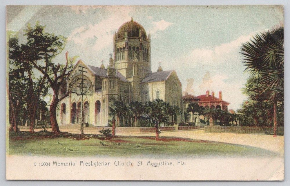 St Augustine FL Memorial Presbyterian Church Rotograph Postcard Early 1900s