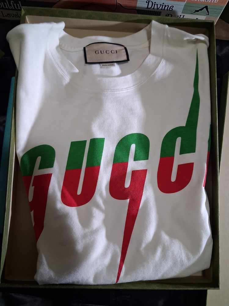 Gucci Logo Blade Printed Crewneck T-Shirt Size XL Short Sleeve