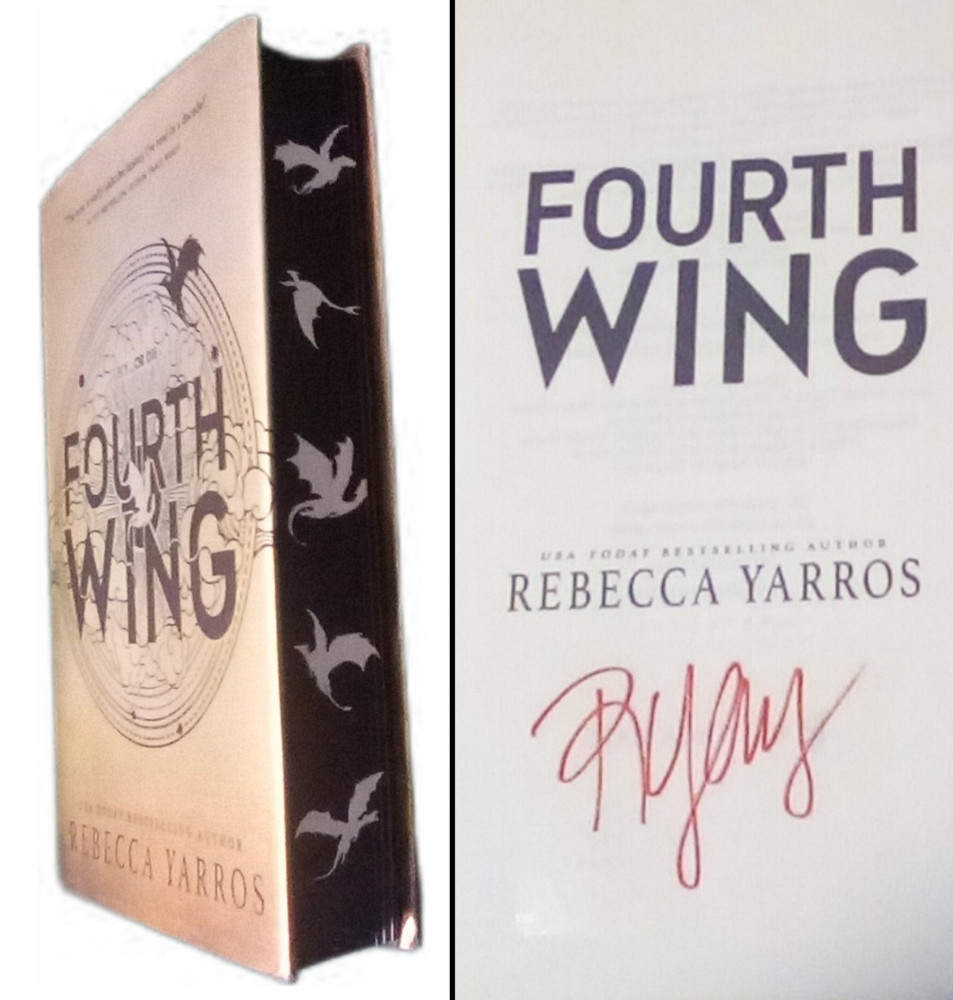 Fourth Wing *SIGNED BOOKPLATE* First Edition, First Printing Sprayed Edge Yarros