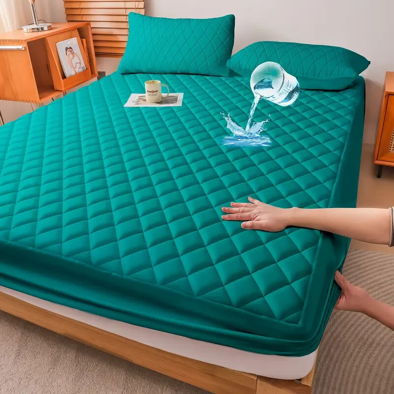 1pc Quilted Waterproof Mattress Protector(without pillow), Mattress Cover Fitted