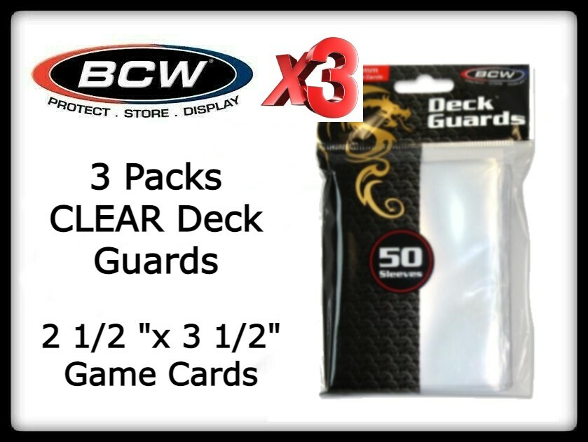 150 BCW Archival Deck Guards CLEAR Acid Free Sleeves For Pokemon & Gaming Cards-image