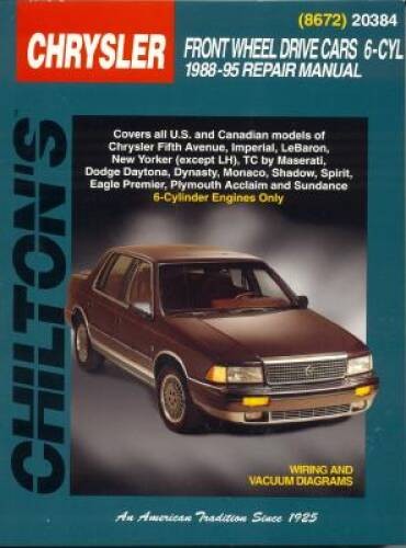Chrysler Front-Wheel Drive Cars, 6 Cylinder, 1988-95 (Chilton Total Car C - GOOD