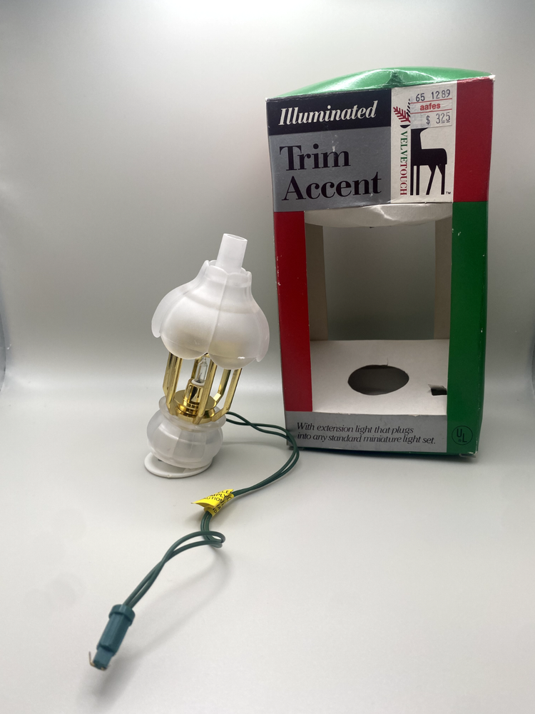 Vintage Velvetouch Illuminated Christmas Ornament with Trim Accent-image