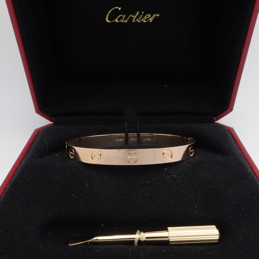 Cartier Love Bracelet 18K Rose - Size 16 - Box & Pouch
