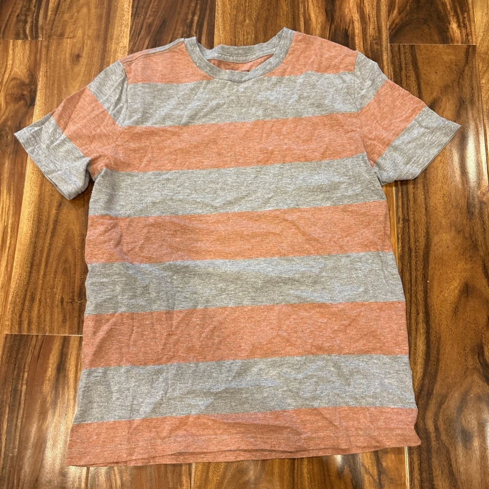 Urban Pipeline Boys Size L Striped Short Sleeve Crewneck Tee in Orange and Gray