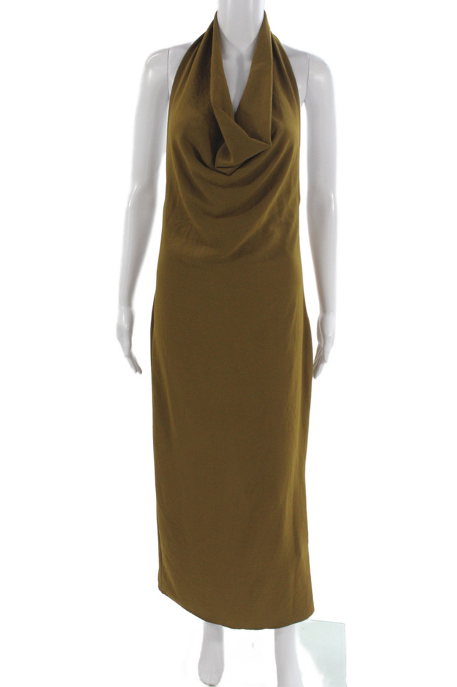 Zara Women Brown Sleeveless Zip Maxi Slip Dress Size SFree Shipping in US $100+ Orders | $6.95 Orders Below