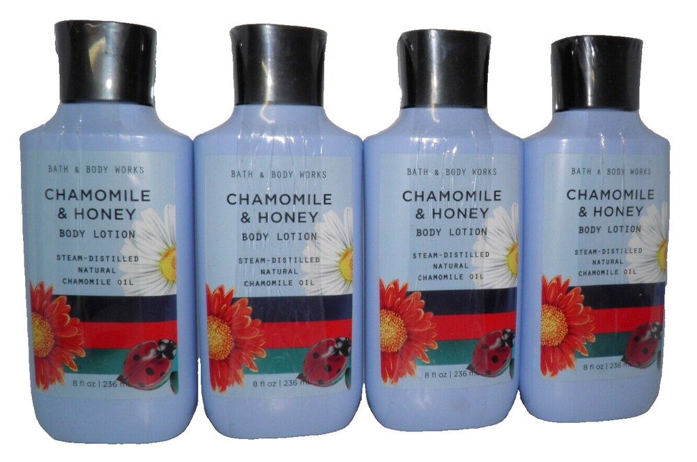 BATH & BODY WORKS CHAMOMILE & HONEY Body LOTION (4 PACK) Sealed RARE