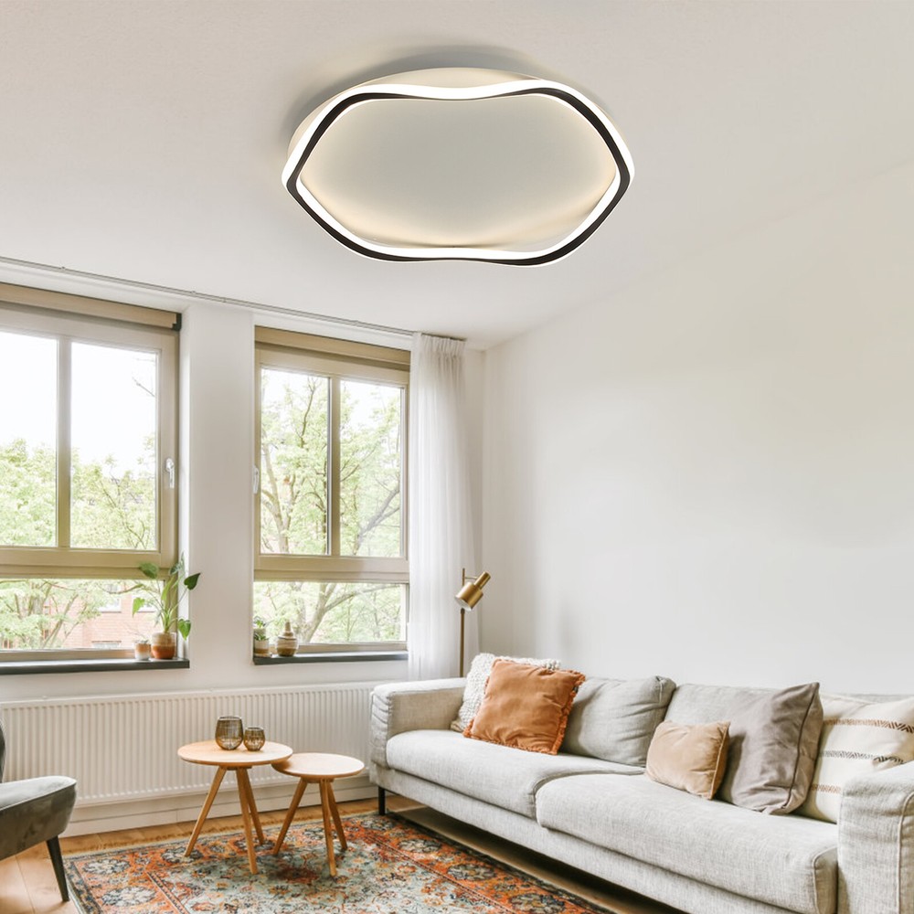 Modern Acrylic LED Flush Mount Chandelier with Remote Dimmable Ceiling Light