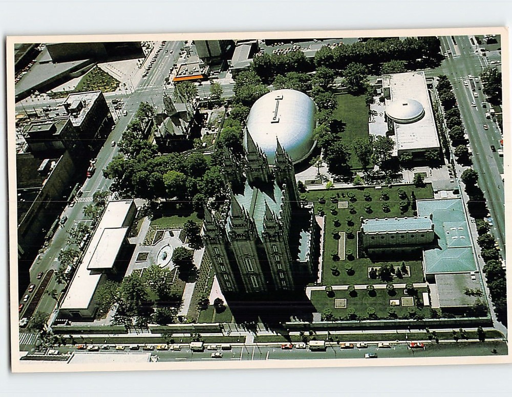 Postcard Aerial View Temple Square Salt Lake City Utah USA