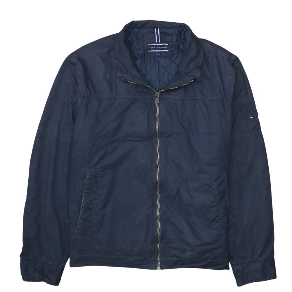 Tommy Hilfiger Mens Windbreaker Jacket Navy Blue Lightweight Zip Pockets XXL