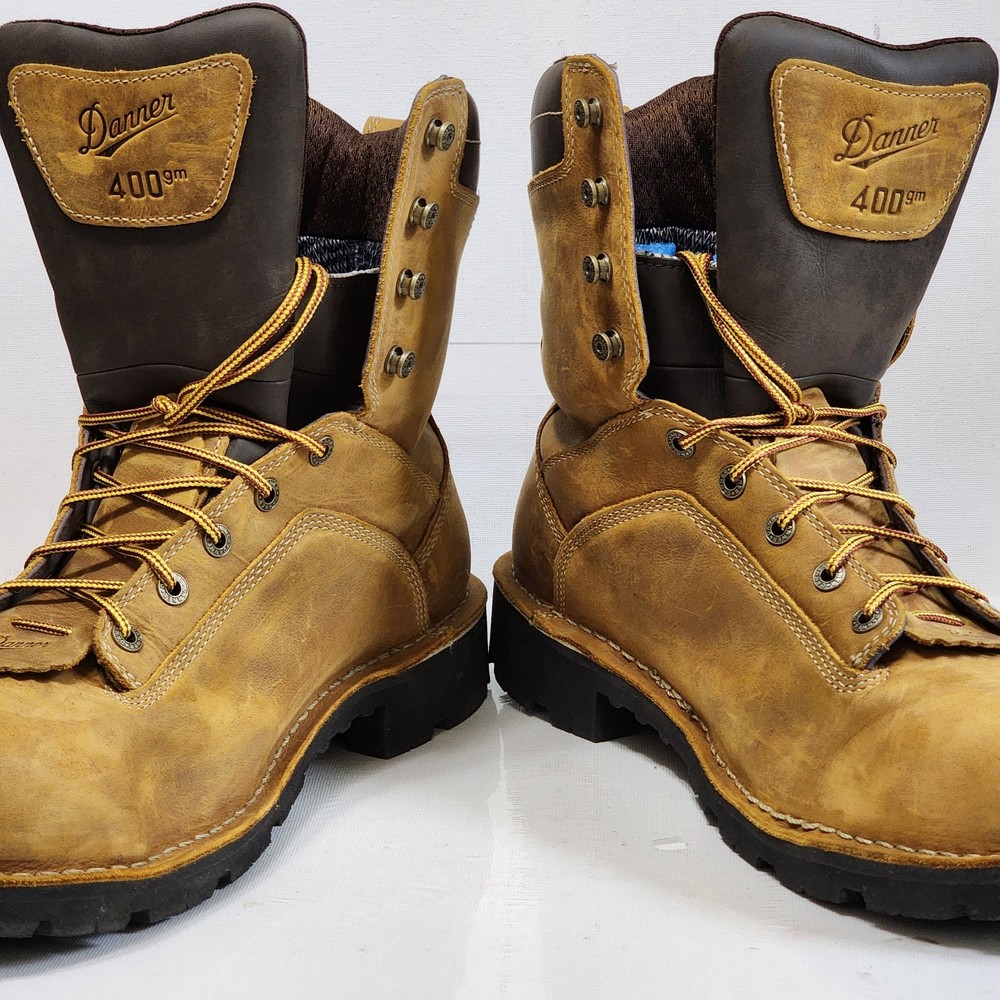 Danner Quarry USA 8-Inch Brown Leather Work Boots with Vibram Sole 17321 for Men