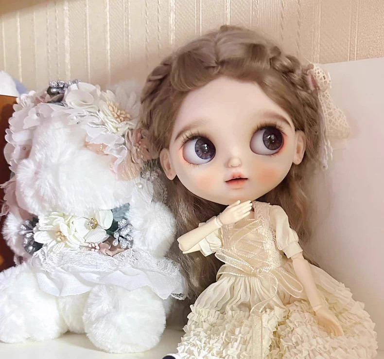 Fashion Lace Princess Dress for Blythe 1/6 BJD Doll OB24 OB22 Doll Clothing Gift