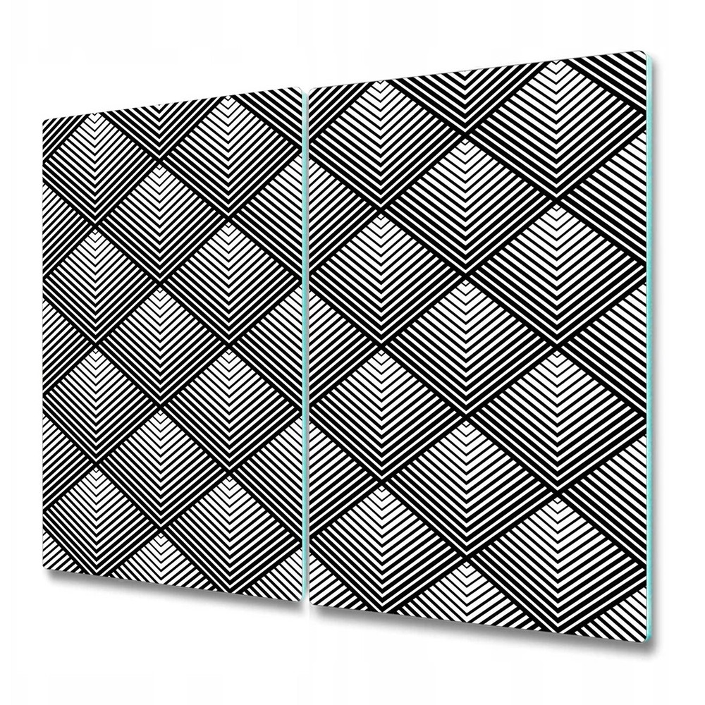 Glass Surface Protector Worktop Saver Hypnotizing Geometric squares 2x30x52