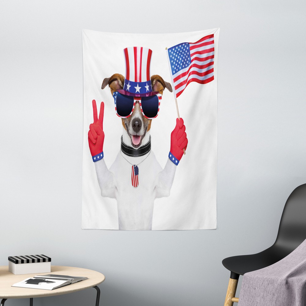 4th of July Tapestry Funny House Pet Print Wall Hanging Decor