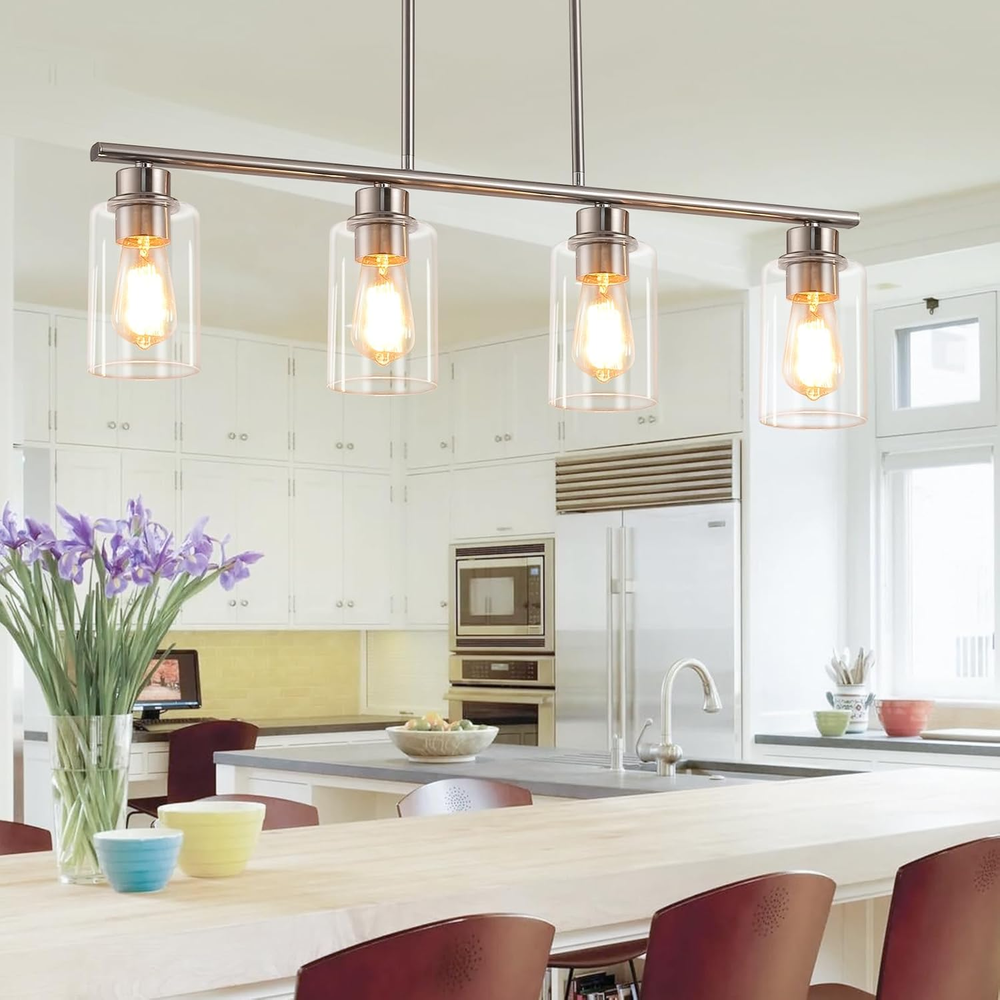 Farmhouse 4-Light Kitchen Island Pendant Lighting Fixture for Dining Room