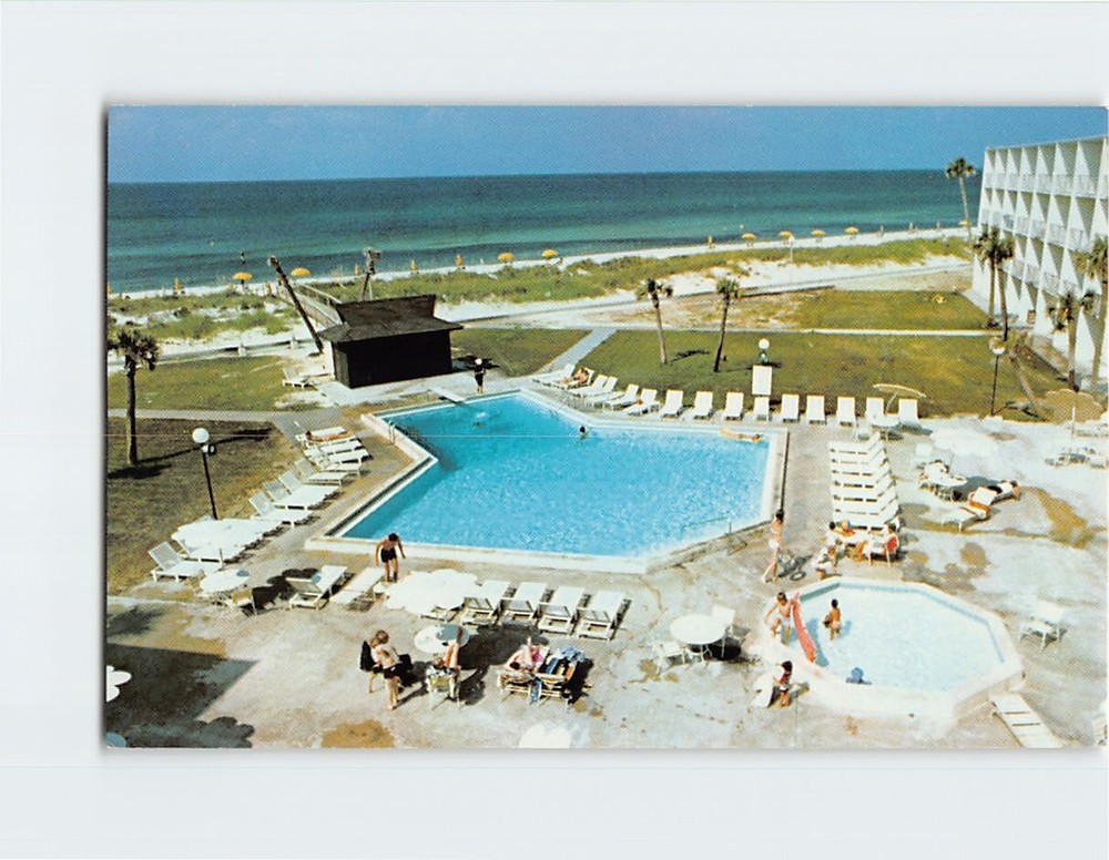 Postcard Pool & Ocean View Sheraton Miracle Inn Panama City Beach Florida USA