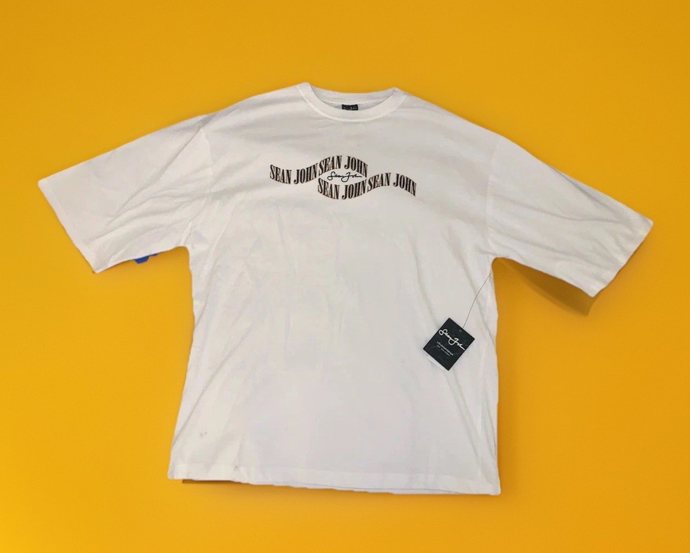 VINTAGE Sean John Shirt Mens Extra Large White Y2K Hip Hop Street Wear Logo