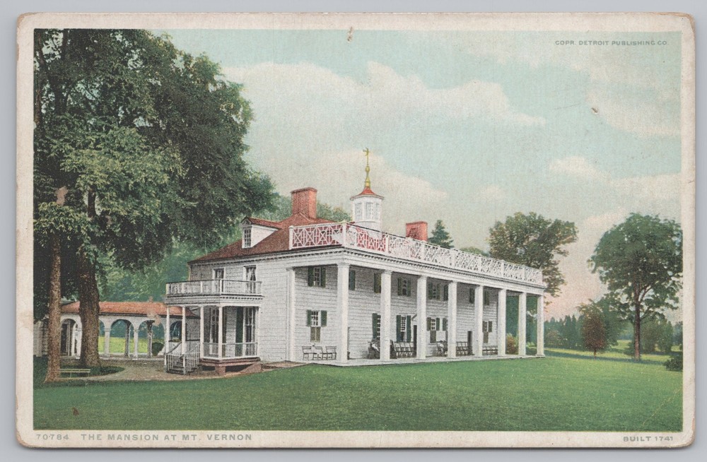 State View~Mount Vernon Virginia~George Washington Mansion~Vintage Postcard