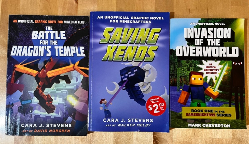 Lot of 3 Unofficial Minecraft Adventure Books by Mark Cheverton Cara Stevens