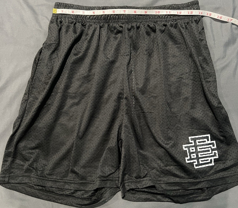 Eric Emanuel Men's Black Mesh Athletic Basketball Shorts XL Drawstring Waist
