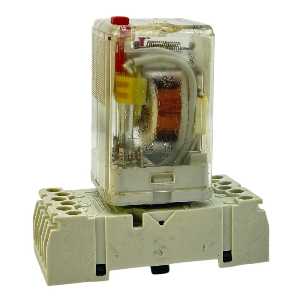 Kuhnke Relay 24V AC Z345 UF3C With Socket 5-Pole Transparent Plug-In Relay
