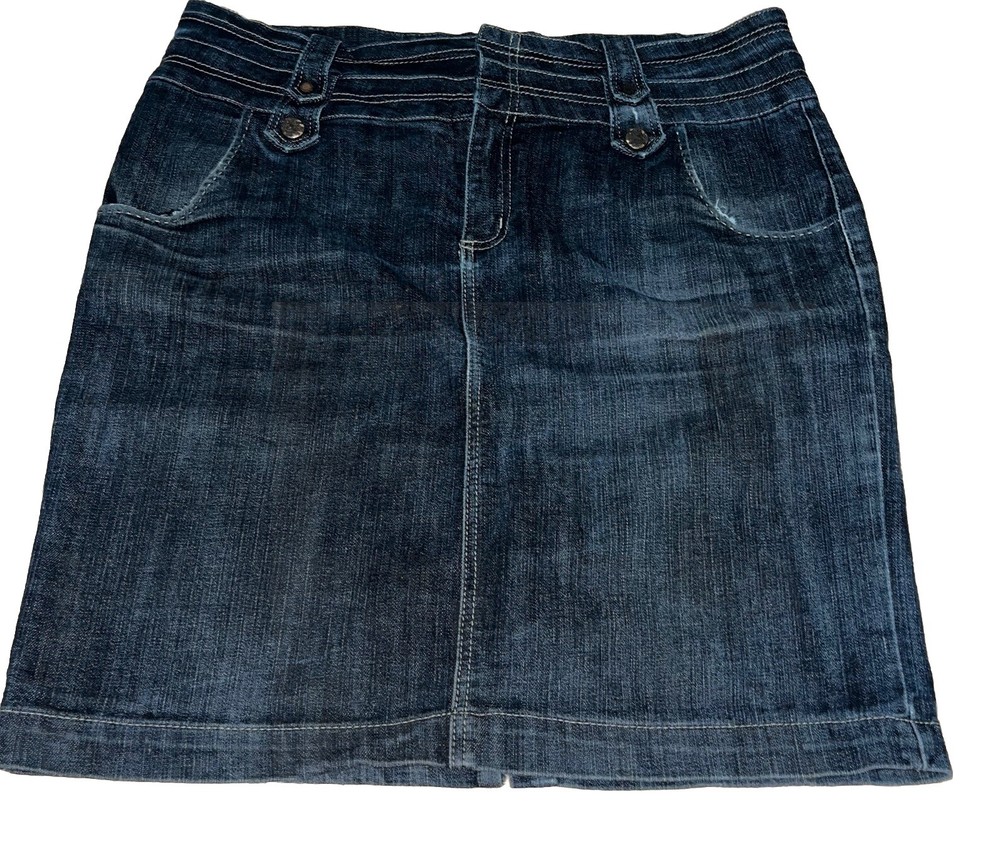 Cowgirl Preppy Womens Black Denim Skirt XL Dark Academia Look PENCIL Y2K Casual