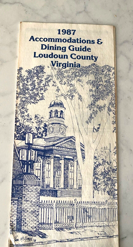 Vintage  1987 Accommodations & Dining Guide Loudoun County Virgina  Flyer-image