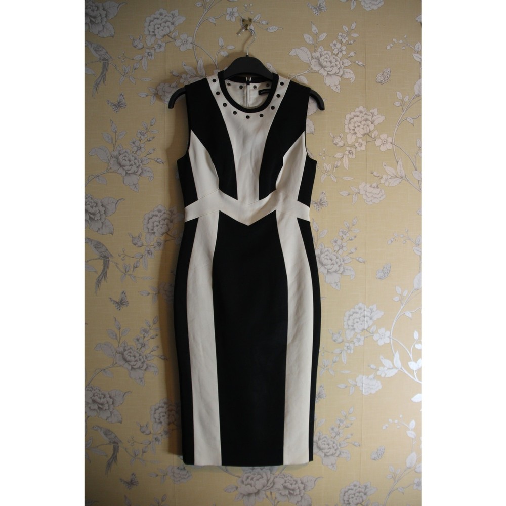 Karen Millen Monochrome Black & White Bodycon Dress – UK Size 10