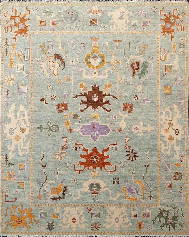 Handcrafted  multicolor Hand knotted oushak Area Rug for Living Room