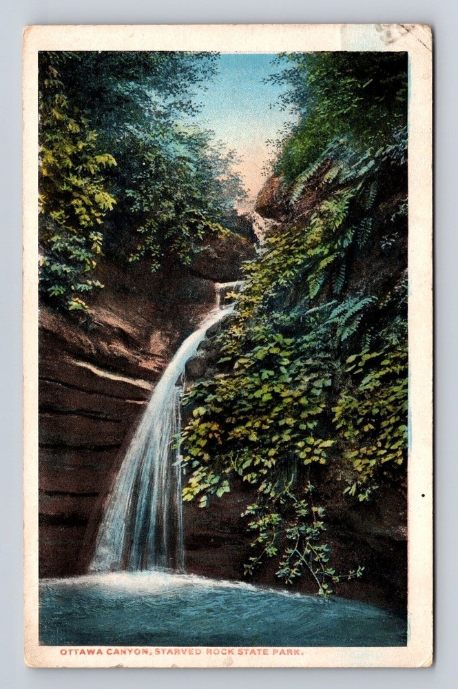 Oglesby IL- Illinois, Ottawa Canyon, Starved Rock State Park, Vintage Postcard