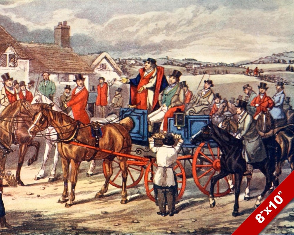 WAITING FOR HOUNDS FOX HUNT HORSE EQUESTRIAN HUNTING ART PAINTING CANVAS PRINT