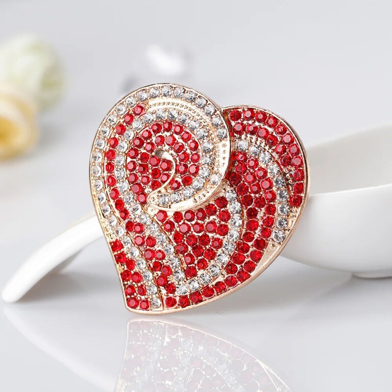 Luxury Rhinestone Love Brooch Designer Personality Brooch Drip Oil Series Pin