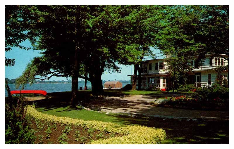Postcard WATER SCENE Winona Lake Indiana IN m/09 AQ3977