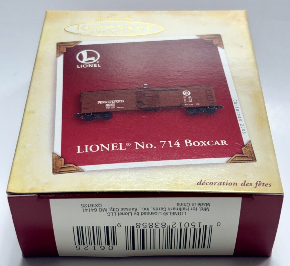 *NEVER OPENED* - 2005 Hallmark Ornament - LIONEL NO. 714 BOXCAR - 'Doors Slide'