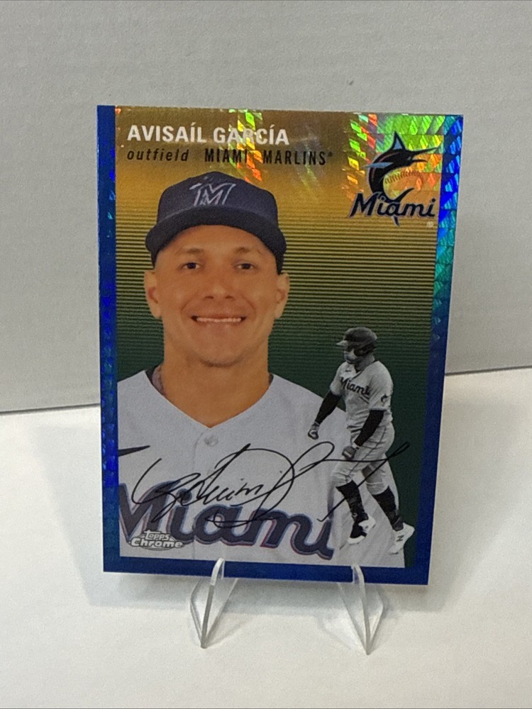 2023 Topps Chrome Platinum #255 Avisail Garcia Blue PRISM SP Miami Marlins