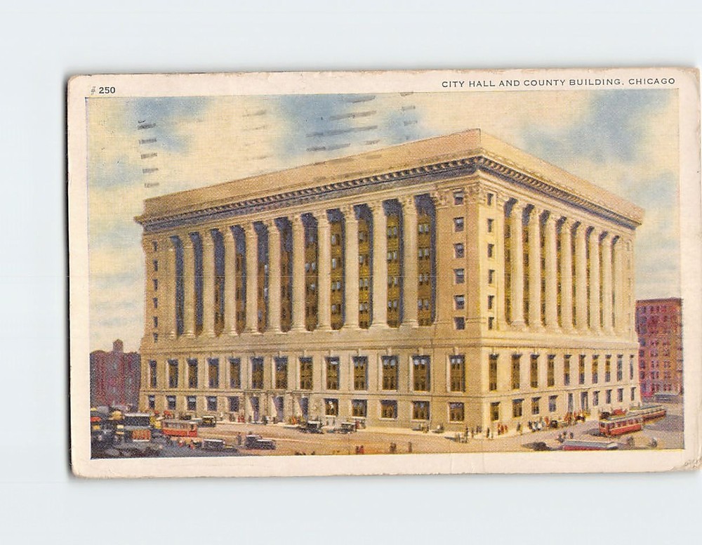 Postcard City Hall and County Building in Chicago Illinois
