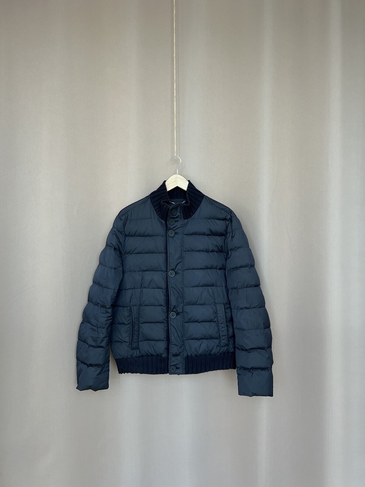 Paul & Shark Yachting Puffer Down Jacket Mens Size M Navy Blue Nylon Bomber