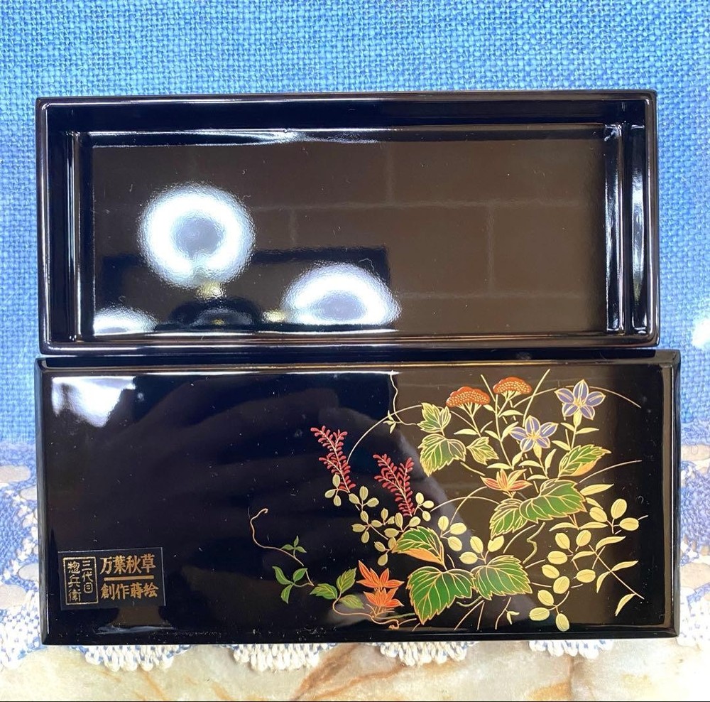 Makie Inkstone Box Japanese Antique Calligraphy Collectible