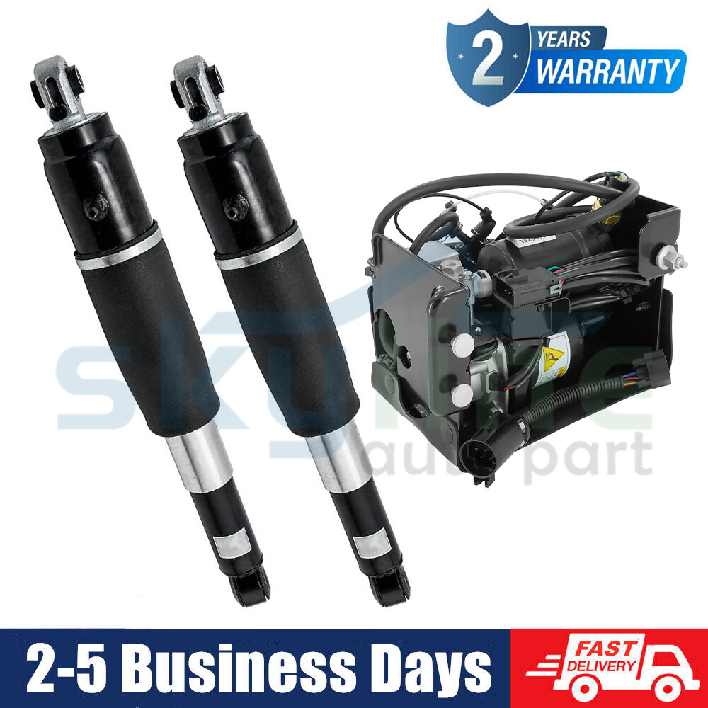 3pc Rear Air Suspension Shocks & Compressor Kit for Escalade Suburban Tahoe Yukon