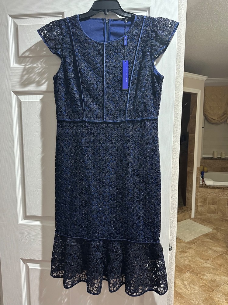 Elie Tahari Laze dress size 12 new Color Twlight