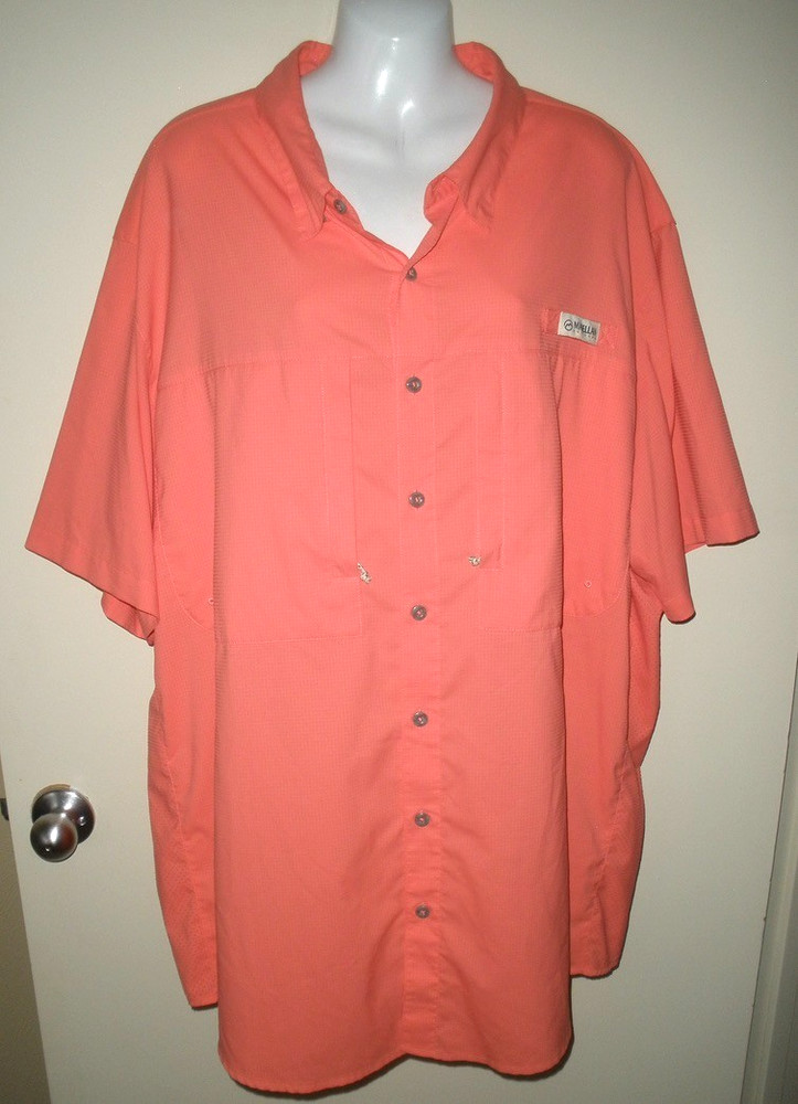 #692 Magellan Outdoors Fish Gear Mens Relaxed Fit Falcon Lake Coral Salmon 3XL