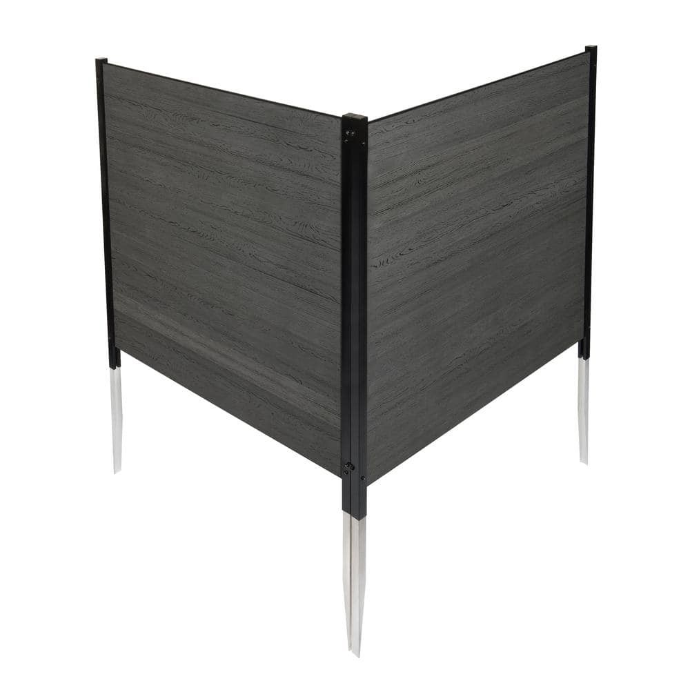 Lincoln 3.5x3.6ft Charcoal Vinyl Screen Kit 2-Pack for Privacy & Shade