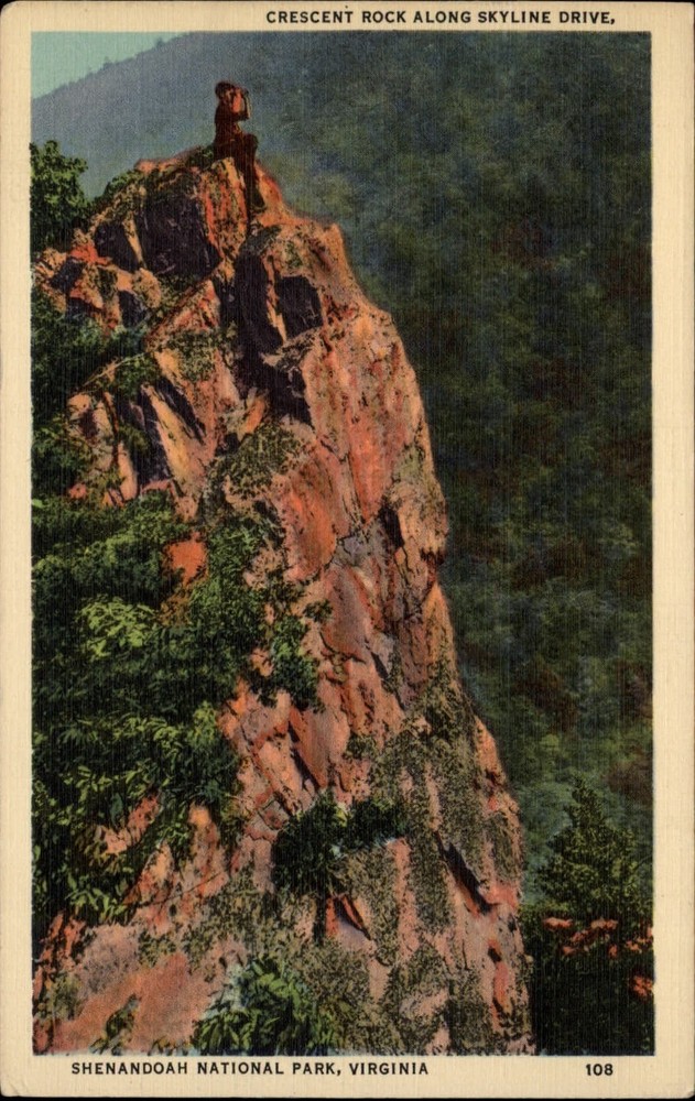 Shenandoah National Park Virginia ~ Crescent Rock ~ Skyline Drive ~ postcard