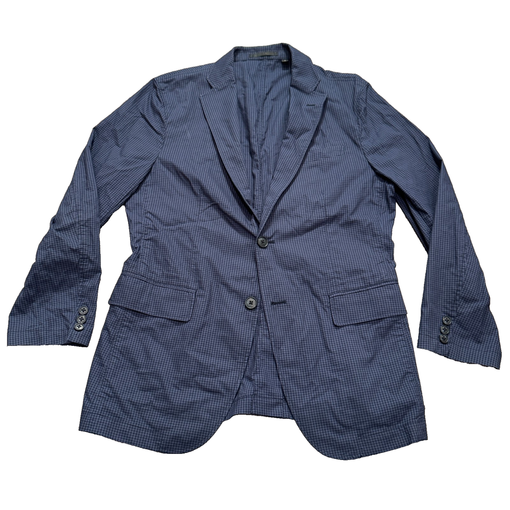 Uniqlo Sport Coat Mens Small Blue Plaid Cotton Blend Casual Blazer Jacket 40R