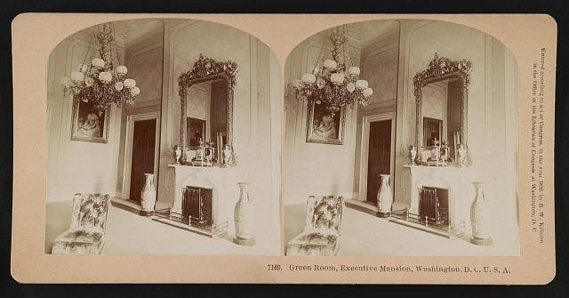 Photo:Washington DC White House Green Room Interior 1892 Stereo View