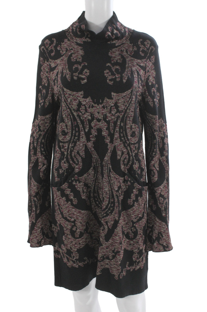 Free People Women Black Long Sleeve Sweater Dress Geometric Size MFree Shipping in US $100+ Orders | $6.95 Orders Below